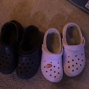 CROCS Kids' Slippers - Black and Light Pink